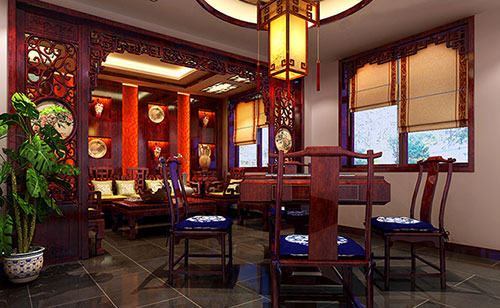 二道江古典中式风格茶楼包间设计装修效果图
